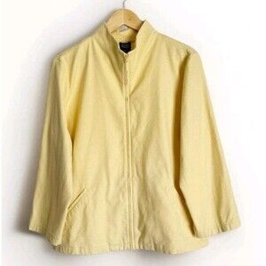 Eileen‎ Fisher Women Jacket 1X Buttery Yellow Long Sleeve Zip Up Old Money 164